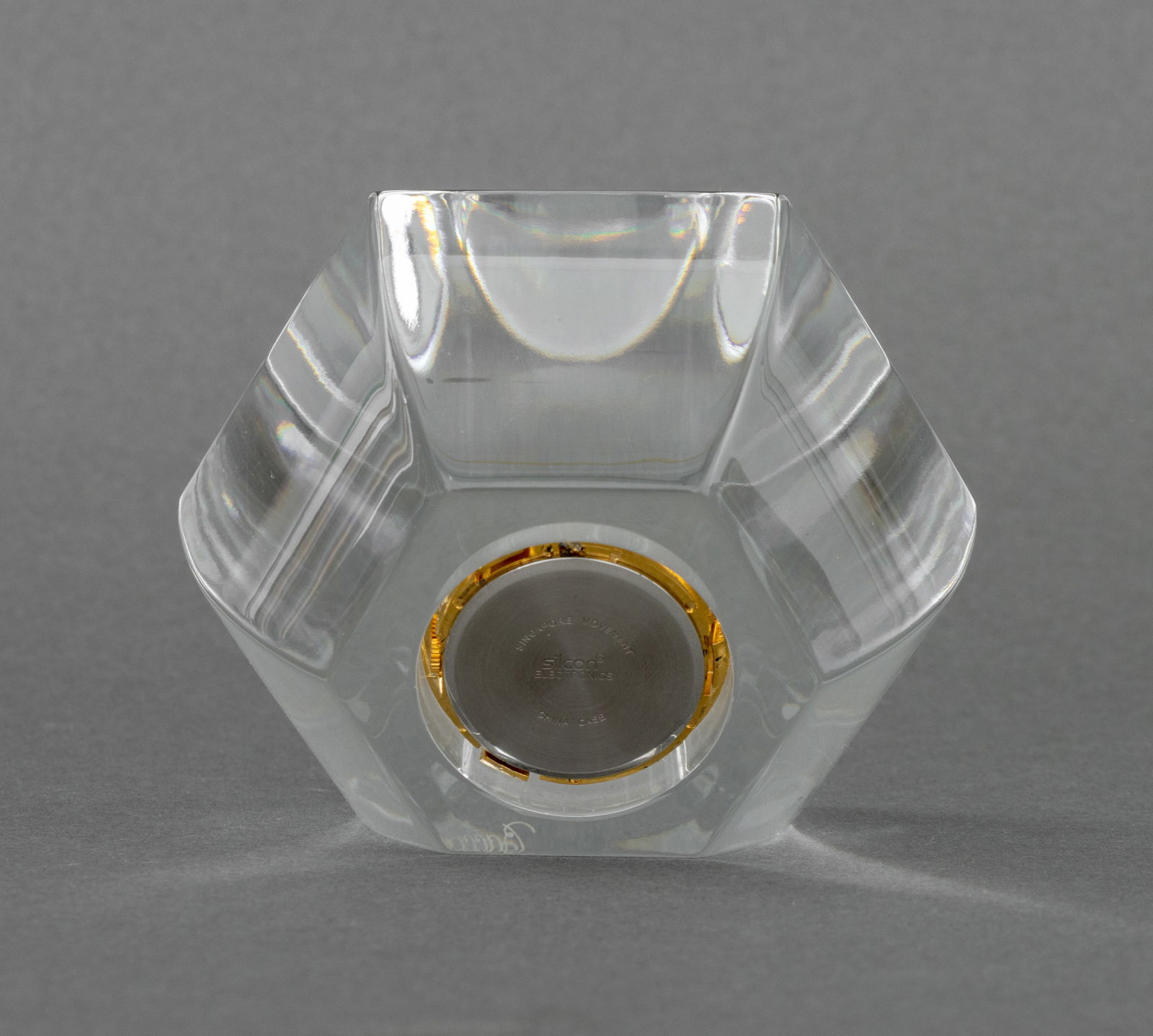 Baccarat Crystal Hexagonal Desk Clock - 7