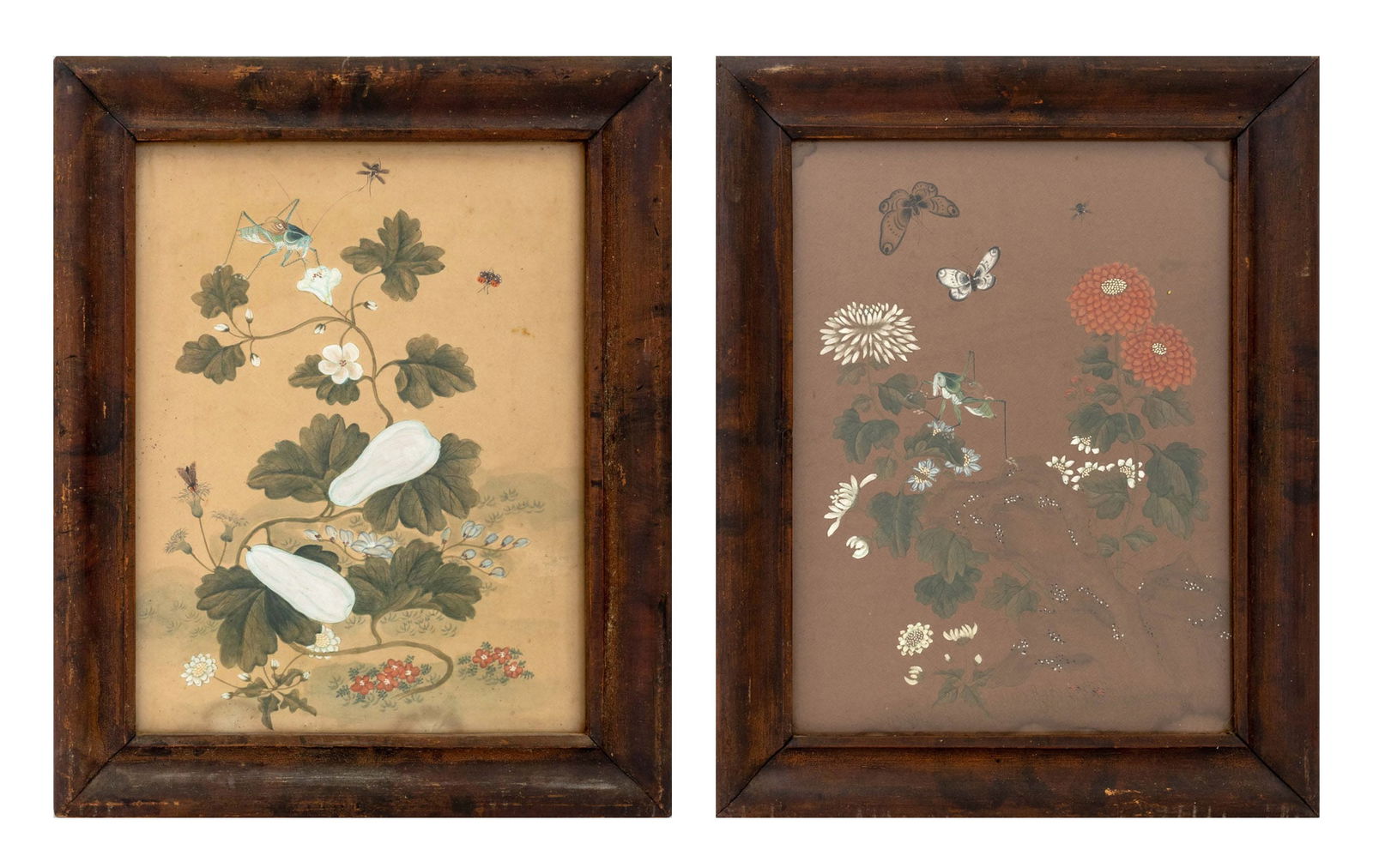 Chinese School Flowers and Insect Gouache, 2 (1 of 13)