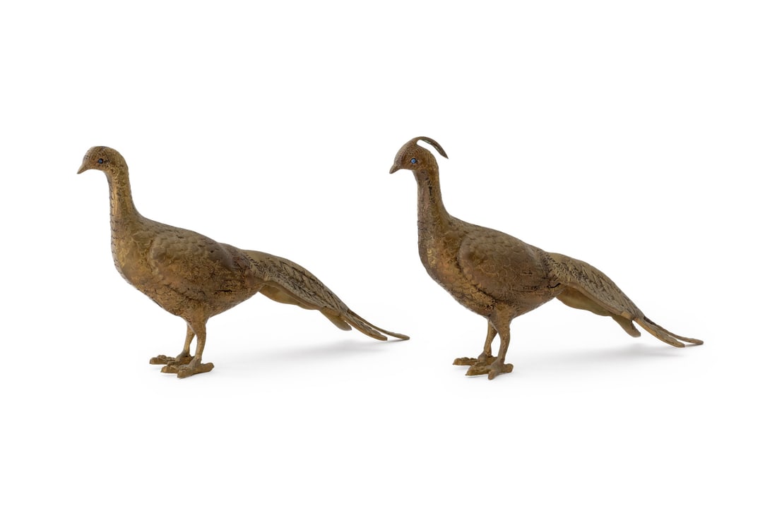 Brass Male and Female Pheasants, Pair (1 of 8)