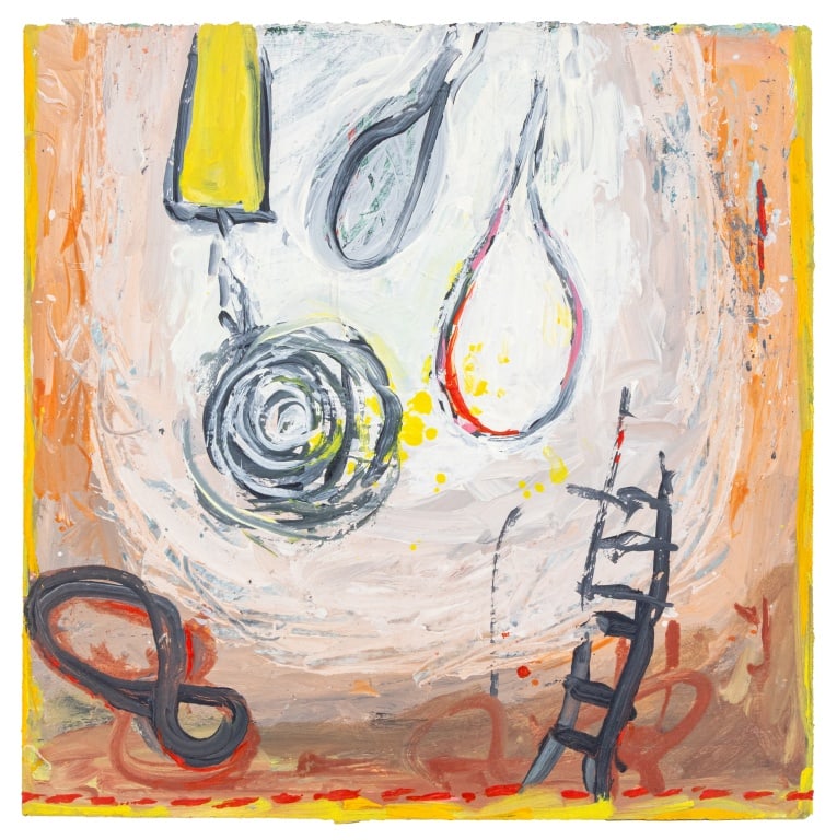 Elfi Schuselka Abstract Composition Oil on Paper (1 of 5)