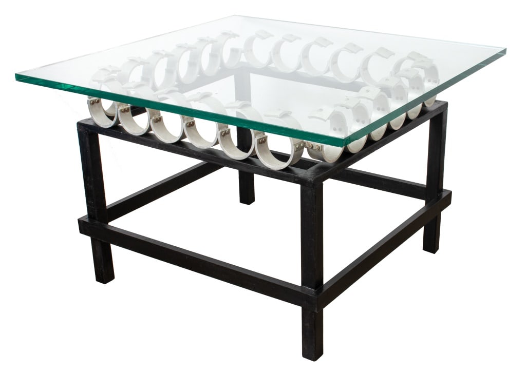 Paula Meizner "24 in a Square" Glass Top Low Table (1 of 15)