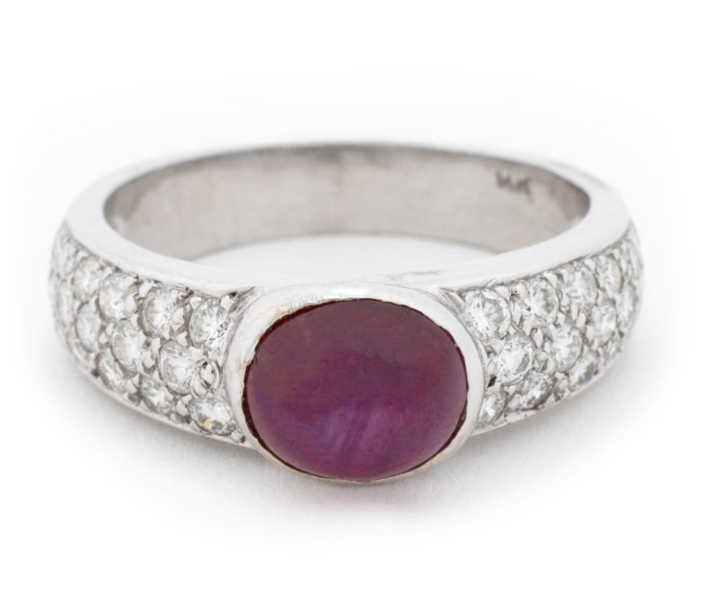 14K White Gold Ruby and Diamond Ring - 2