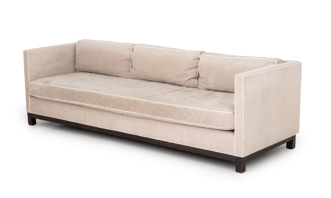 Mitchell Gold + Bob Williams Beige Velvet Sofa (1 of 7)