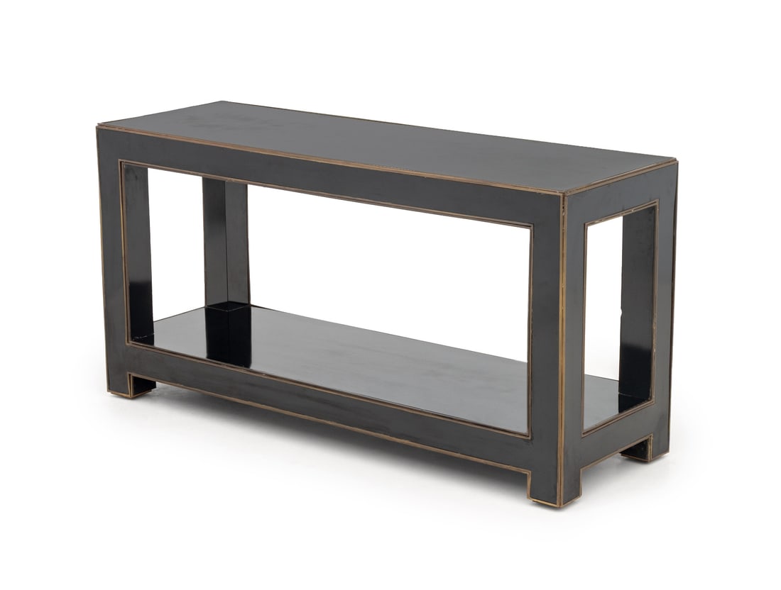 Maison Jansen Attr. Black Lacquered Console Table (1 of 6)