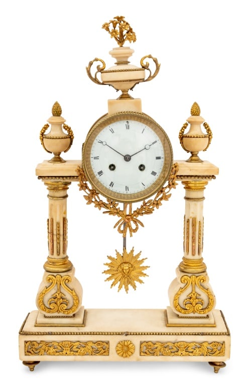 Louis XVI Style Marble Portico Mantel Clock (1 of 4)