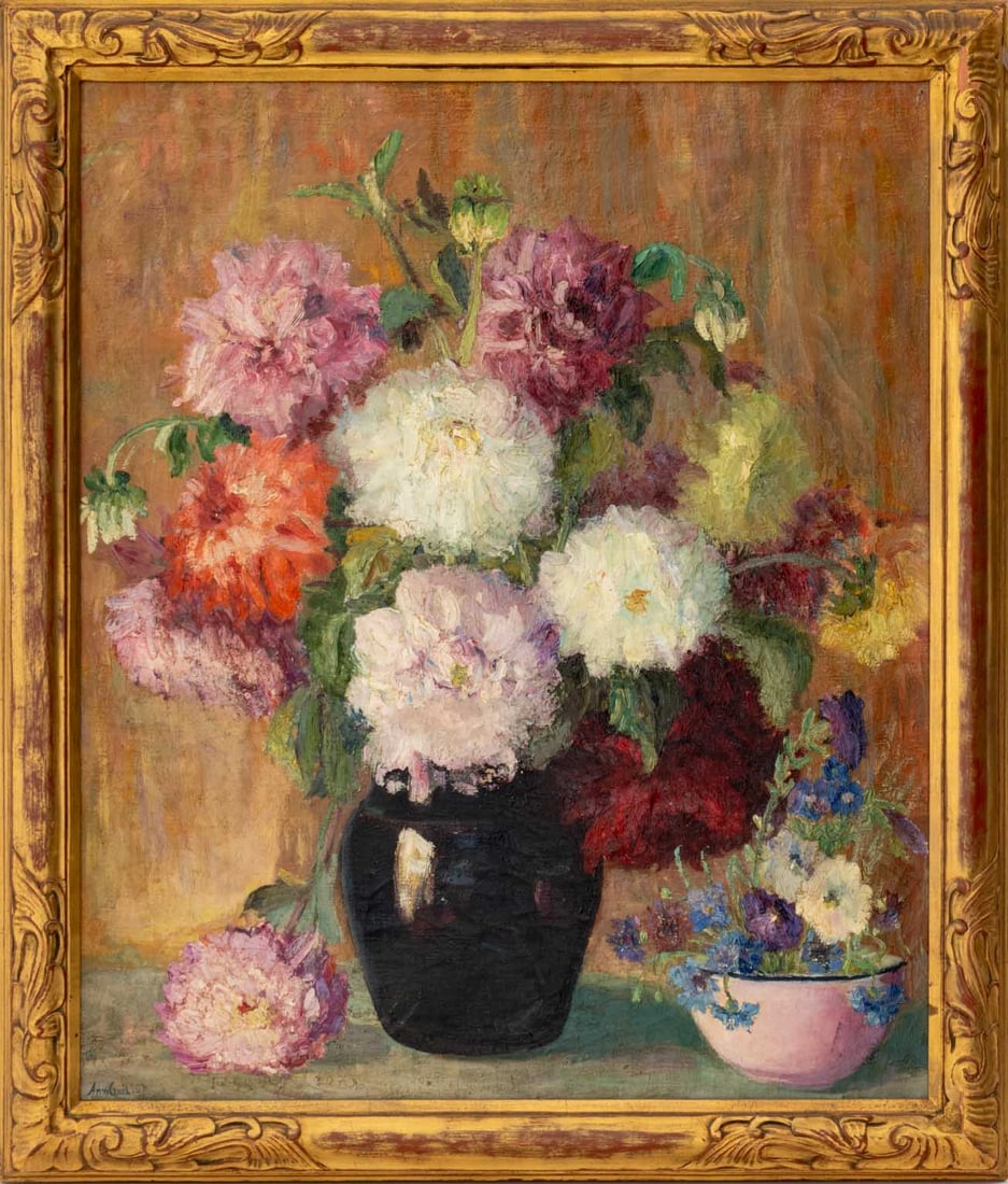 Ann Guillot Still Life of Peonies Oil on Canvas (1 of 9)
