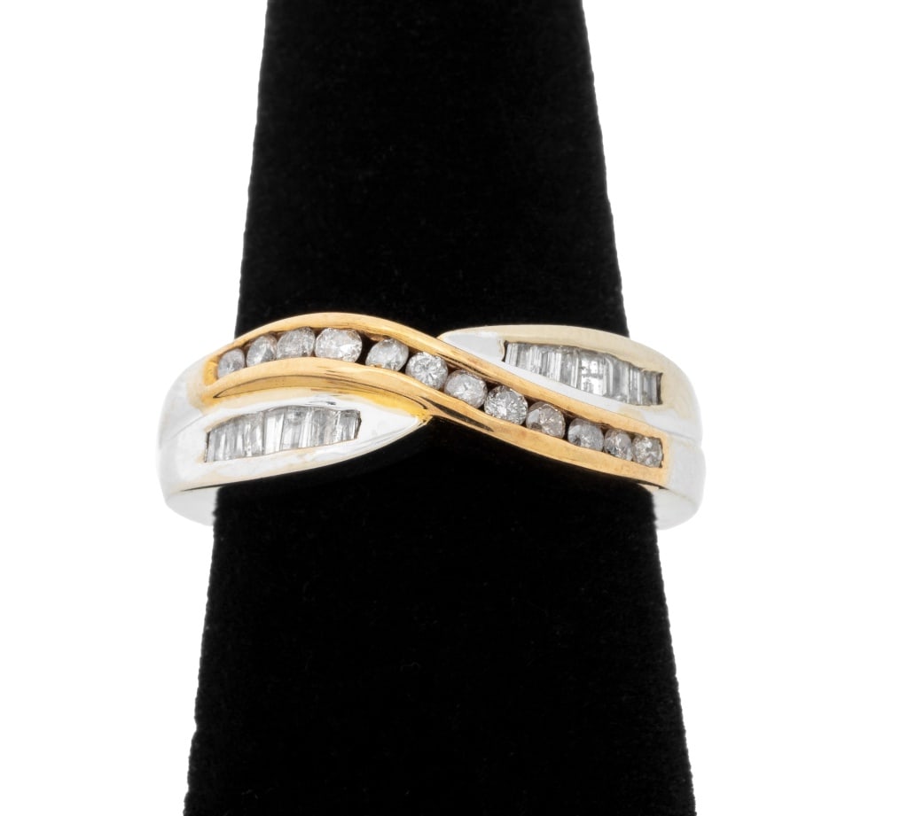 14K White Gold & Yellow Gold Diamond Ring (1 of 7)