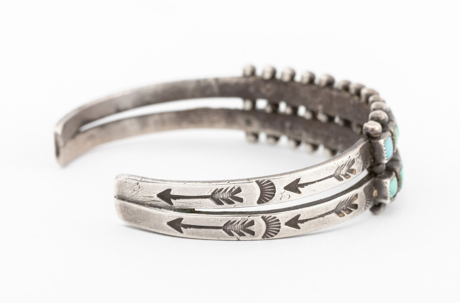 Native American Silver Turquoise Cuff Bangles, 3 - 10