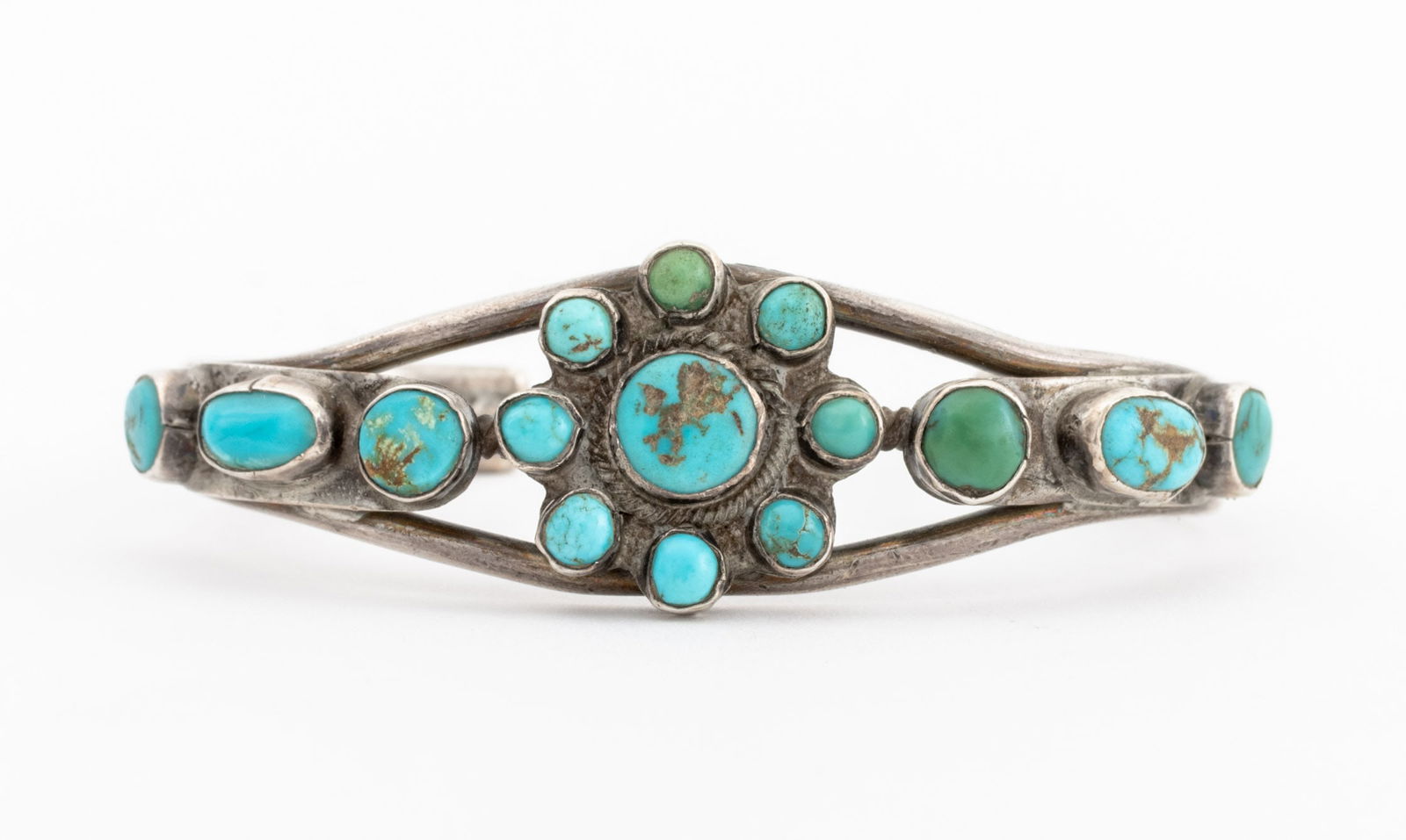 Native American Silver Turquoise Cuff Bangles, 3 - 4
