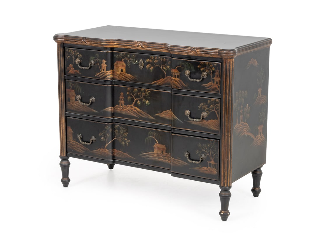 Chinoiserie Ebonized Chest of Drawers (1 of 11)