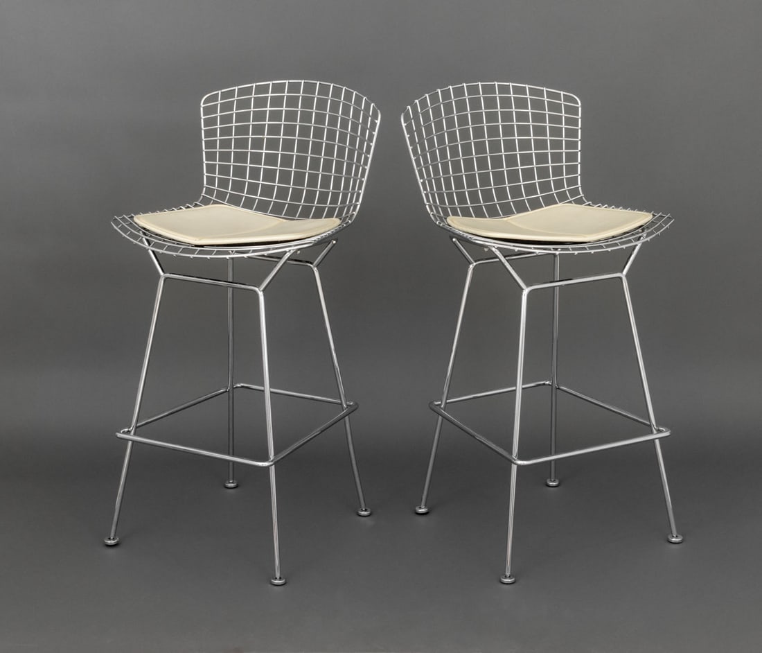 Harry Bertoia Chrome-Plated Bar Stools, Pair (1 of 6)