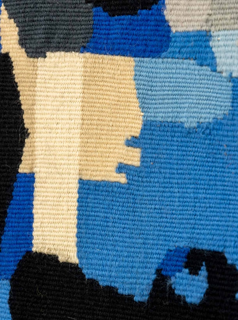 Signed Abstraction Wool Tapestry, 1963 - 11