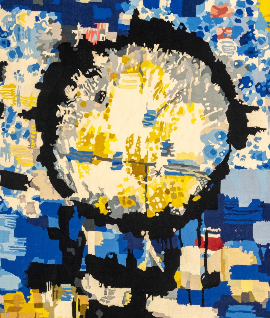 Signed Abstraction Wool Tapestry, 1963 - 2