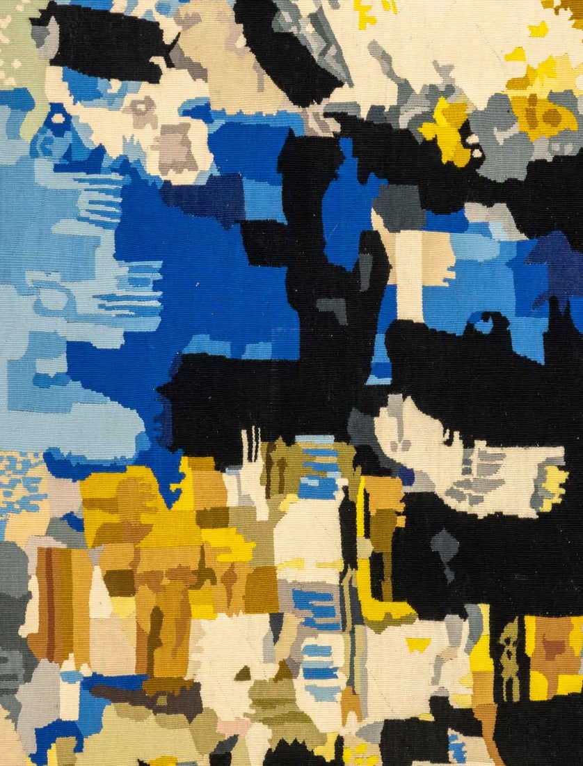 Signed Abstraction Wool Tapestry, 1963 - 4