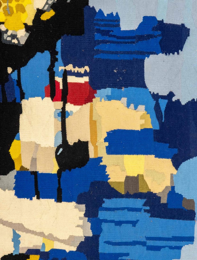 Signed Abstraction Wool Tapestry, 1963 - 5