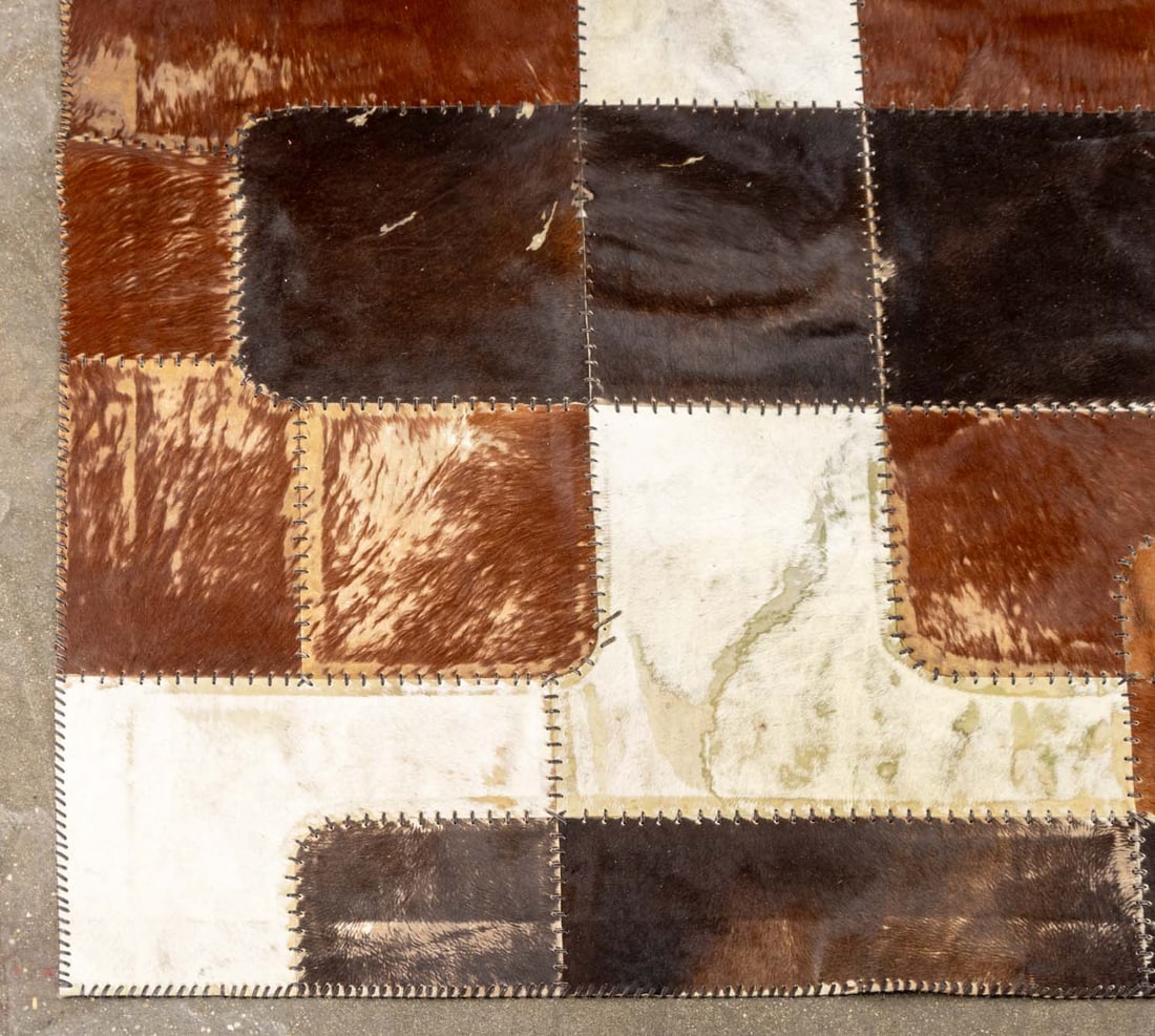 Cowhide Patchwork Carpet, 9' 8" x 6' 9" - 3
