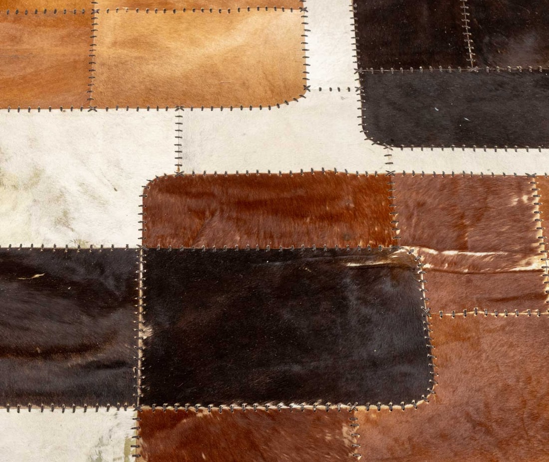 Cowhide Patchwork Carpet, 9' 8" x 6' 9" - 4