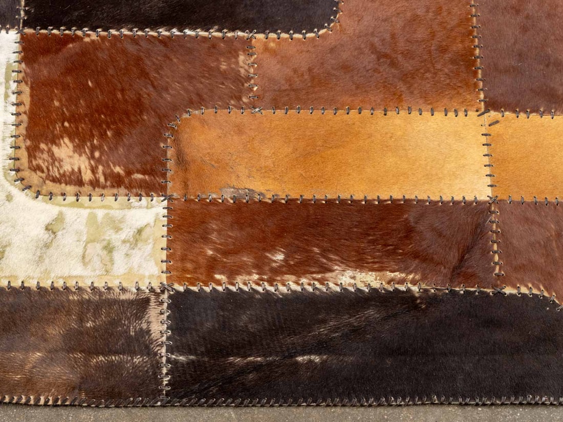 Cowhide Patchwork Carpet, 9' 8" x 6' 9" - 6