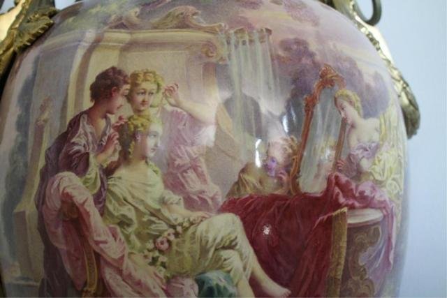 French Palace Size Bronze & Porcelain Sevres Urn - 3