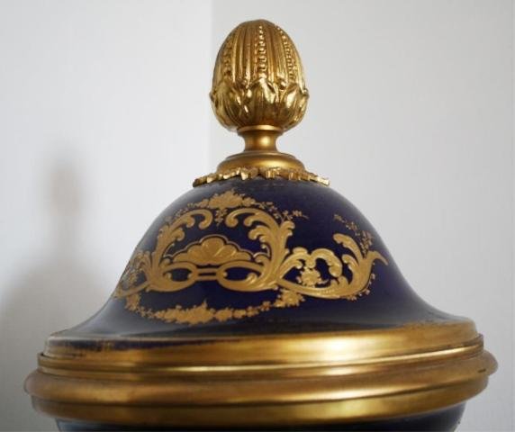French Palace Size Bronze & Porcelain Sevres Urn - 7