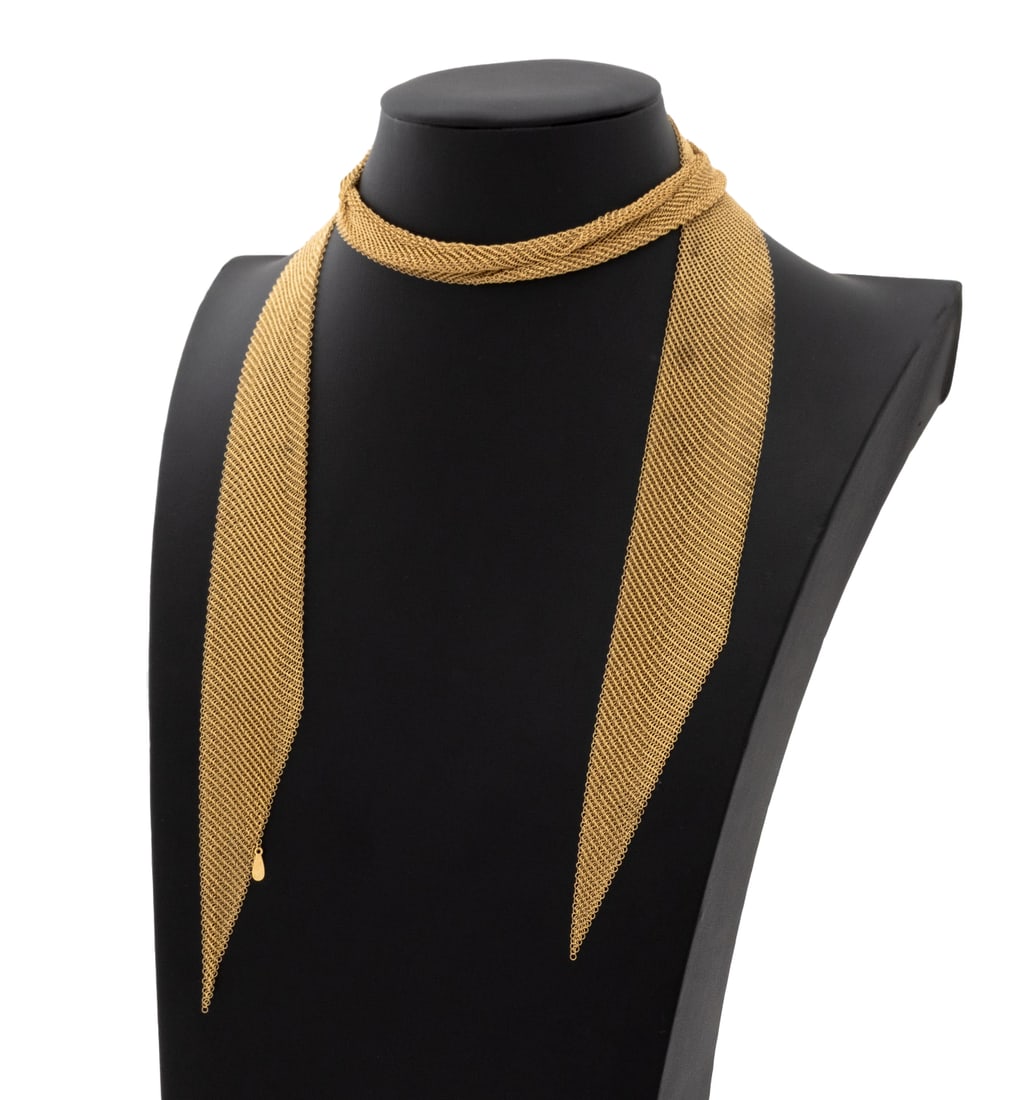 Elsa Peretti Tiffany & Co. 18K Gold Mesh Necklace - 3