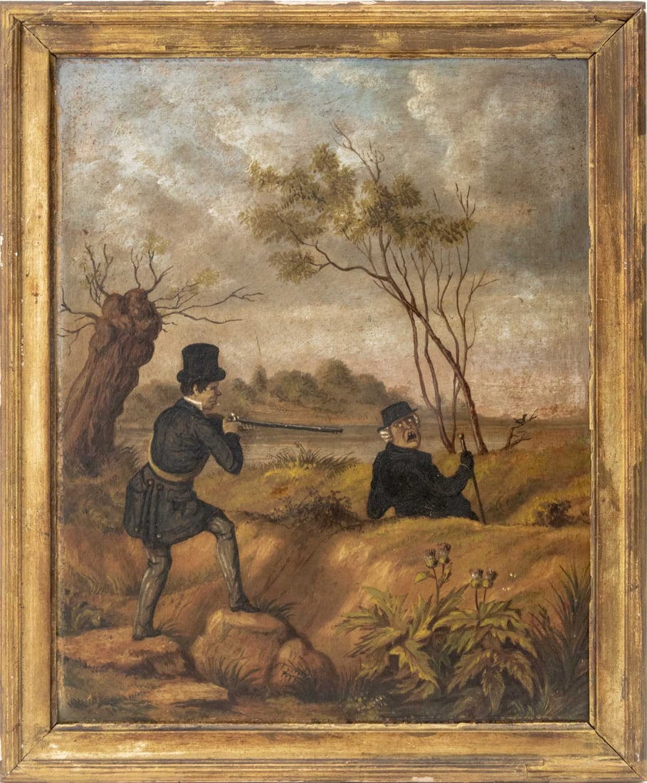 British "Gent & Sportsman" Oil on Panel, 19th C. (1 of 7)