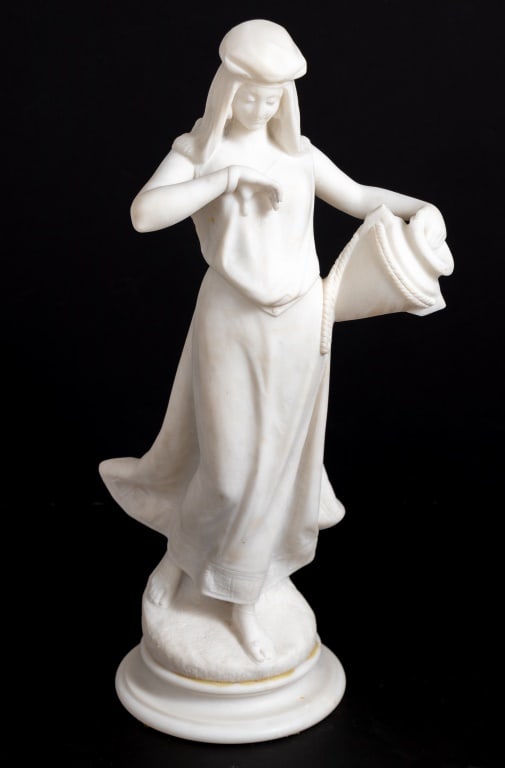 "The Water Carrier" White Marble Sculpture (1 of 4)