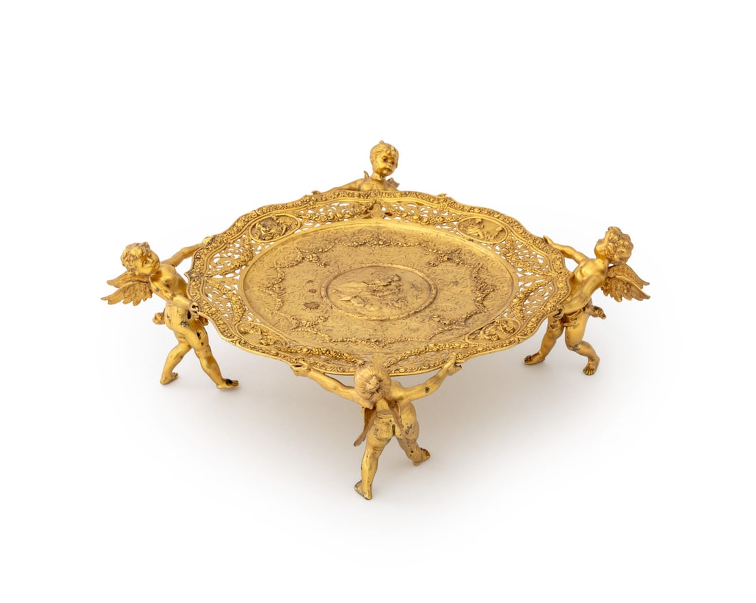 Rococo Style Gilt Bronze Floral Centerpiece (1 of 10)