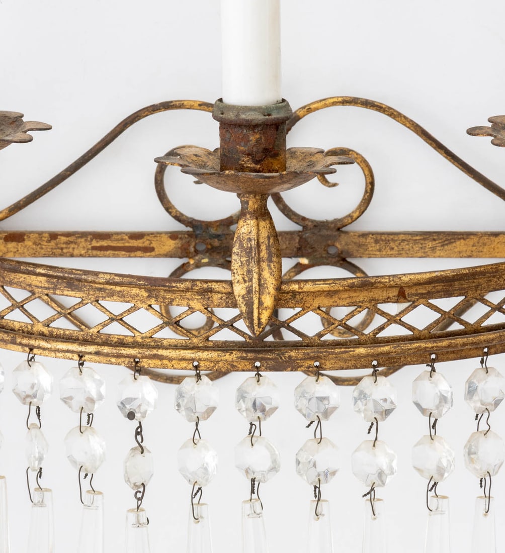 French Empire Style Gilt Wrought Iron Sconces, 2 - 10