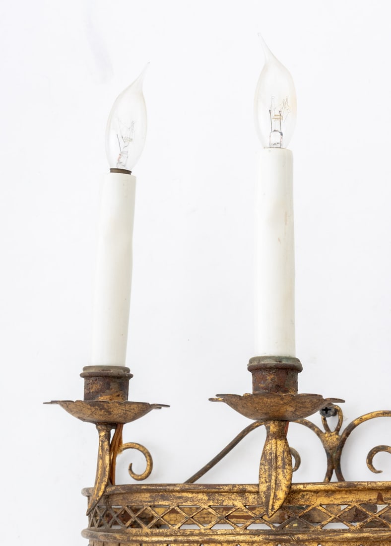 French Empire Style Gilt Wrought Iron Sconces, 2 - 2