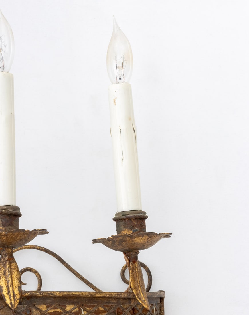 French Empire Style Gilt Wrought Iron Sconces, 2 - 5