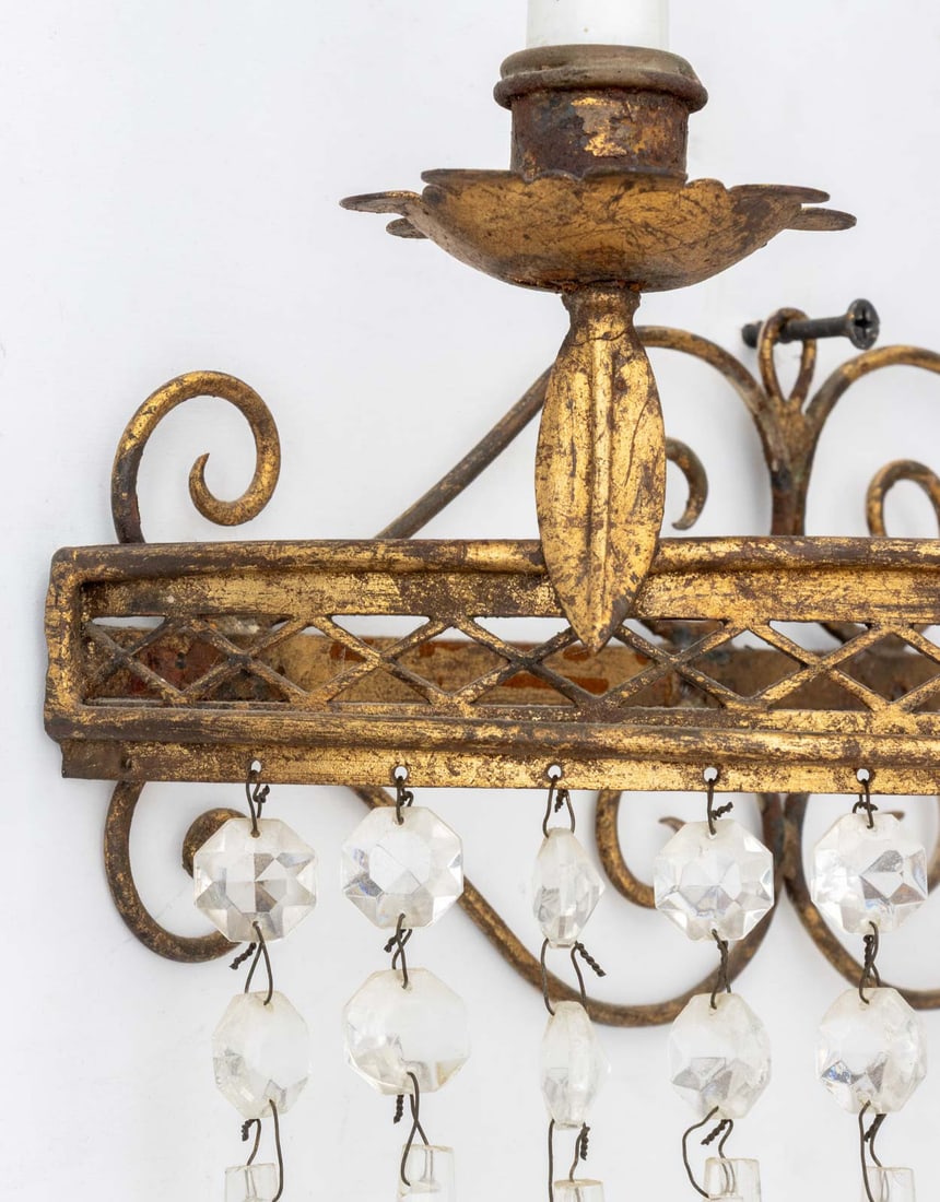 French Empire Style Gilt Wrought Iron Sconces, 2 - 7