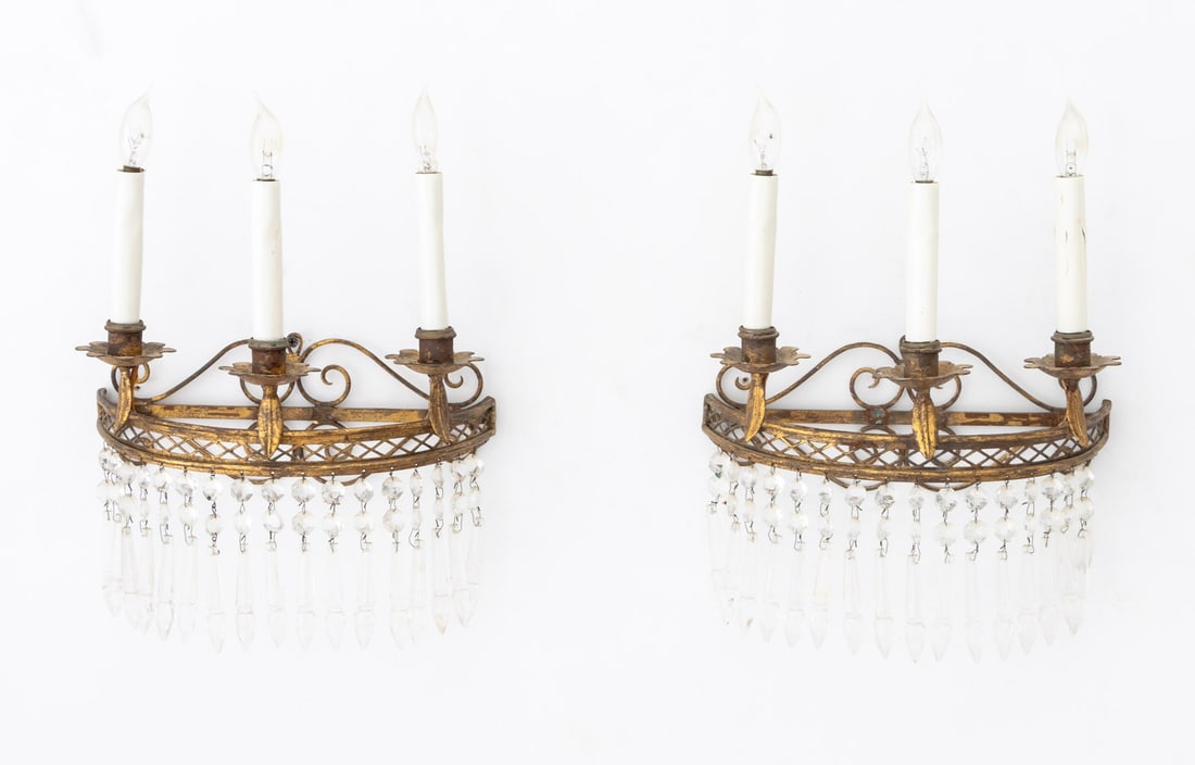 French Empire Style Gilt Wrought Iron Sconces, 2 - 8