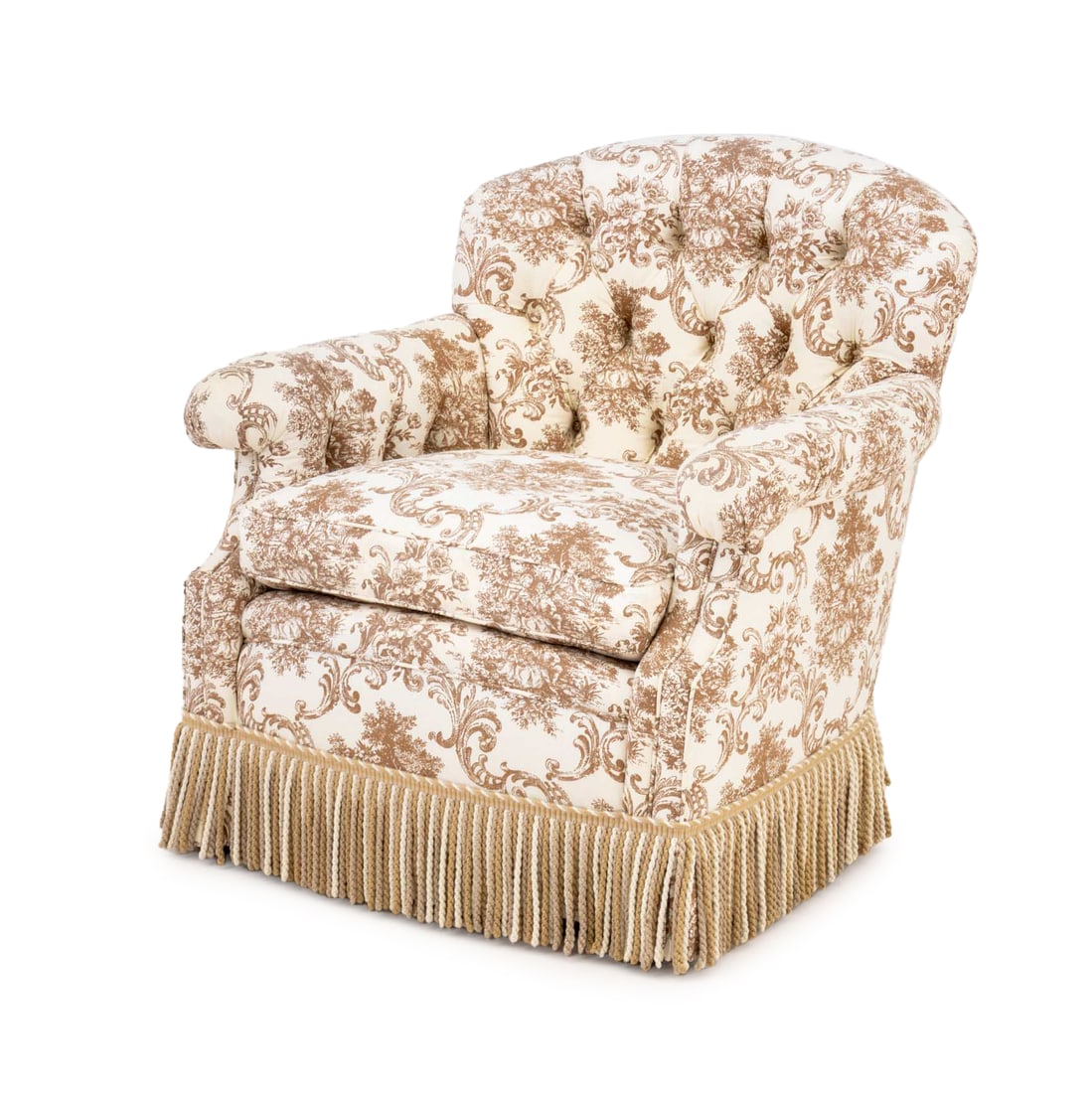 Button-Tufted Upholstered Lounge Chair (1 of 7)