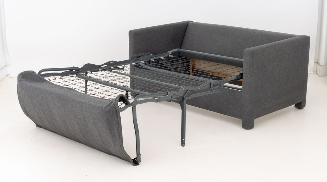 Gray Wool Blend Upholstered Sleeper Sofa - 6