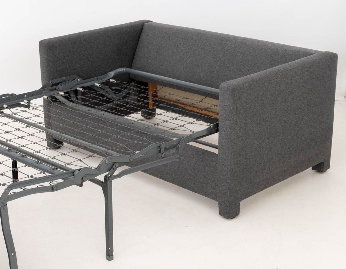 Gray Wool Blend Upholstered Sleeper Sofa - 7