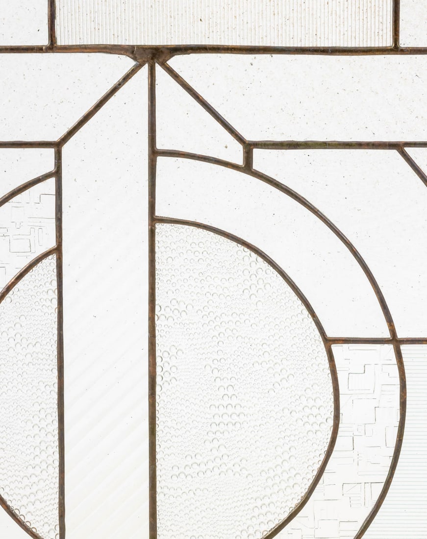 Art Deco Style Glass and Copper Firescreen - 2