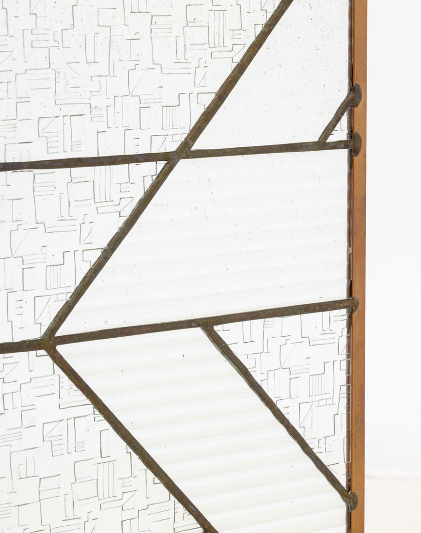 Art Deco Style Glass and Copper Firescreen - 6