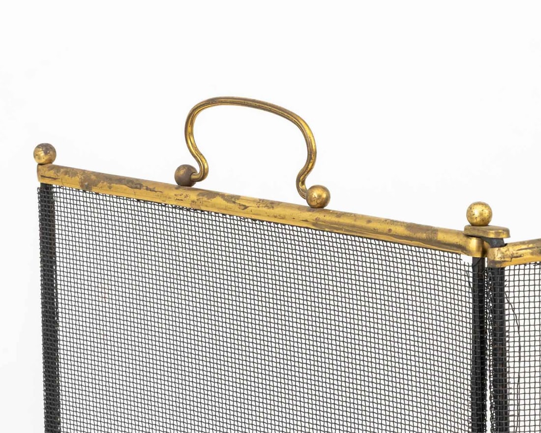 Brass Framed Tri-Fold Firescreen - 2