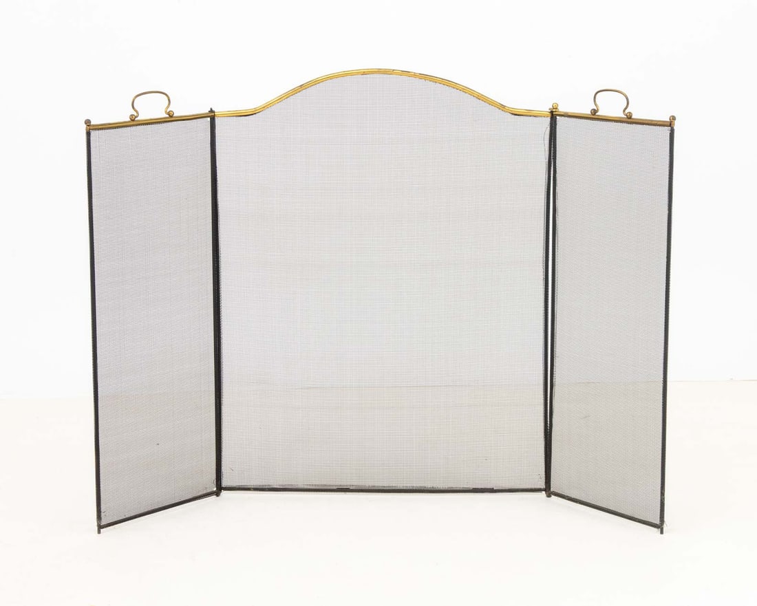 Brass Framed Tri-Fold Firescreen - 5