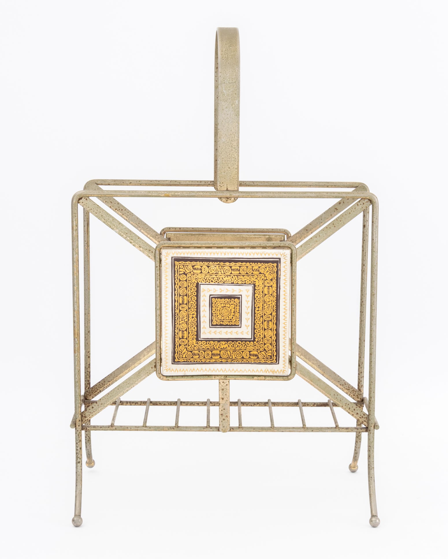 Fornasetti Style Wrought Iron Magazine Rack - 2