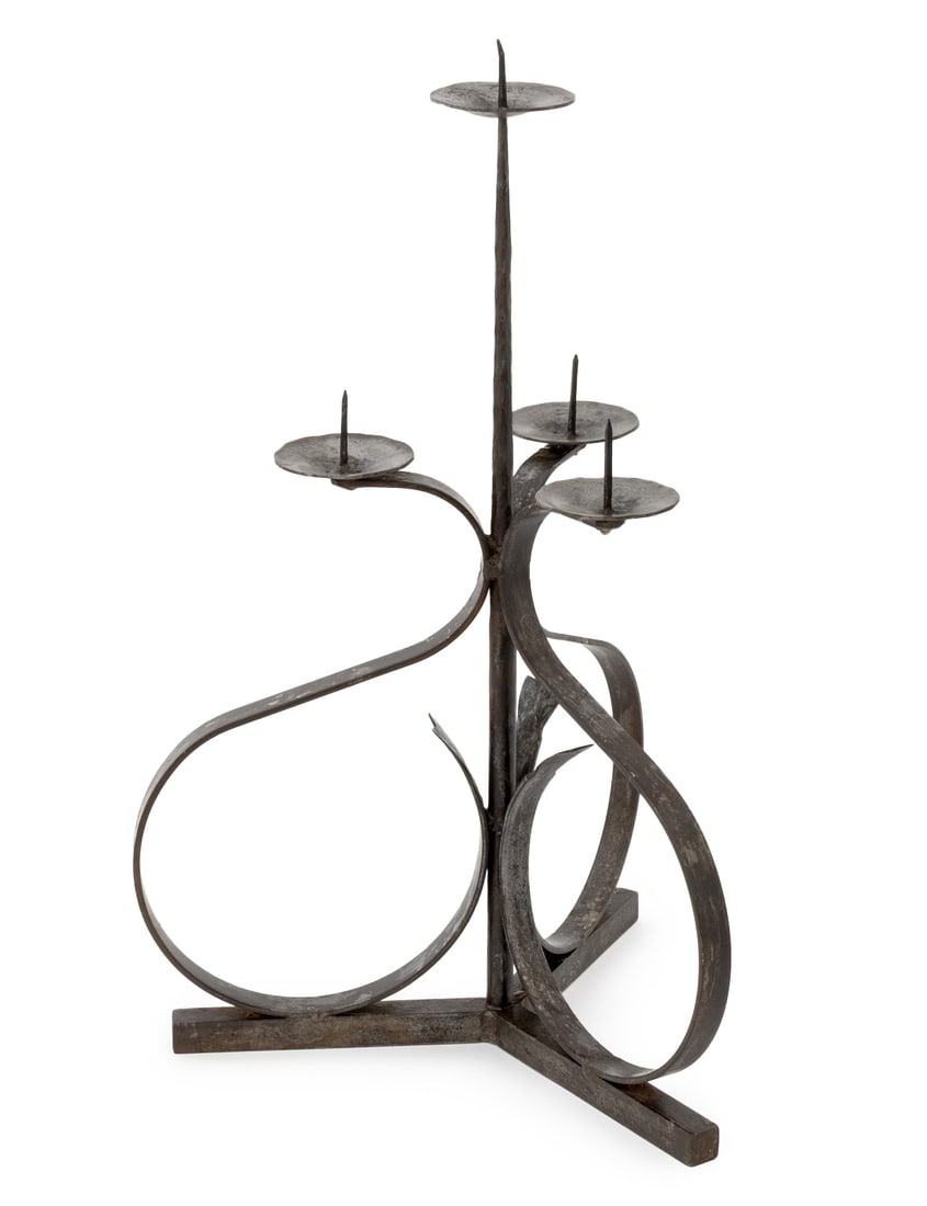 Arts & Crafts Wrought Iron 4-Branch Candelabra (1 of 6)