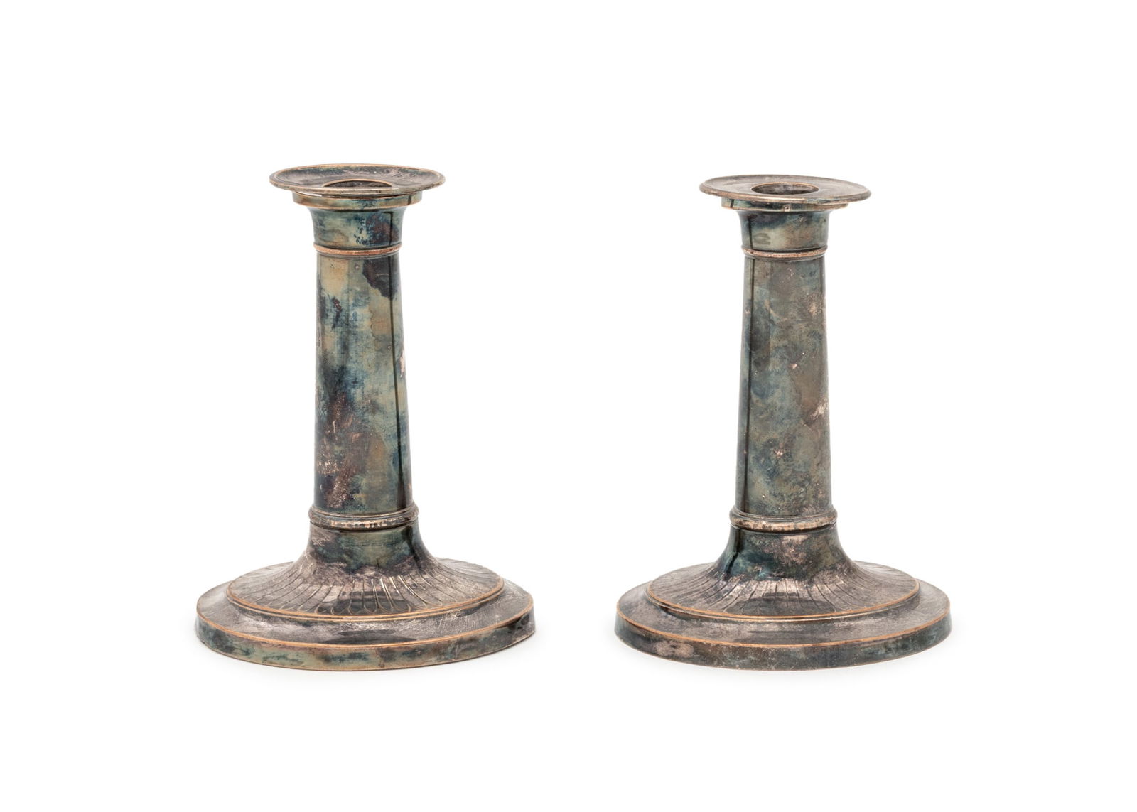 Neoclassical Style Silver Plate Candlesticks, Pair (1 of 7)