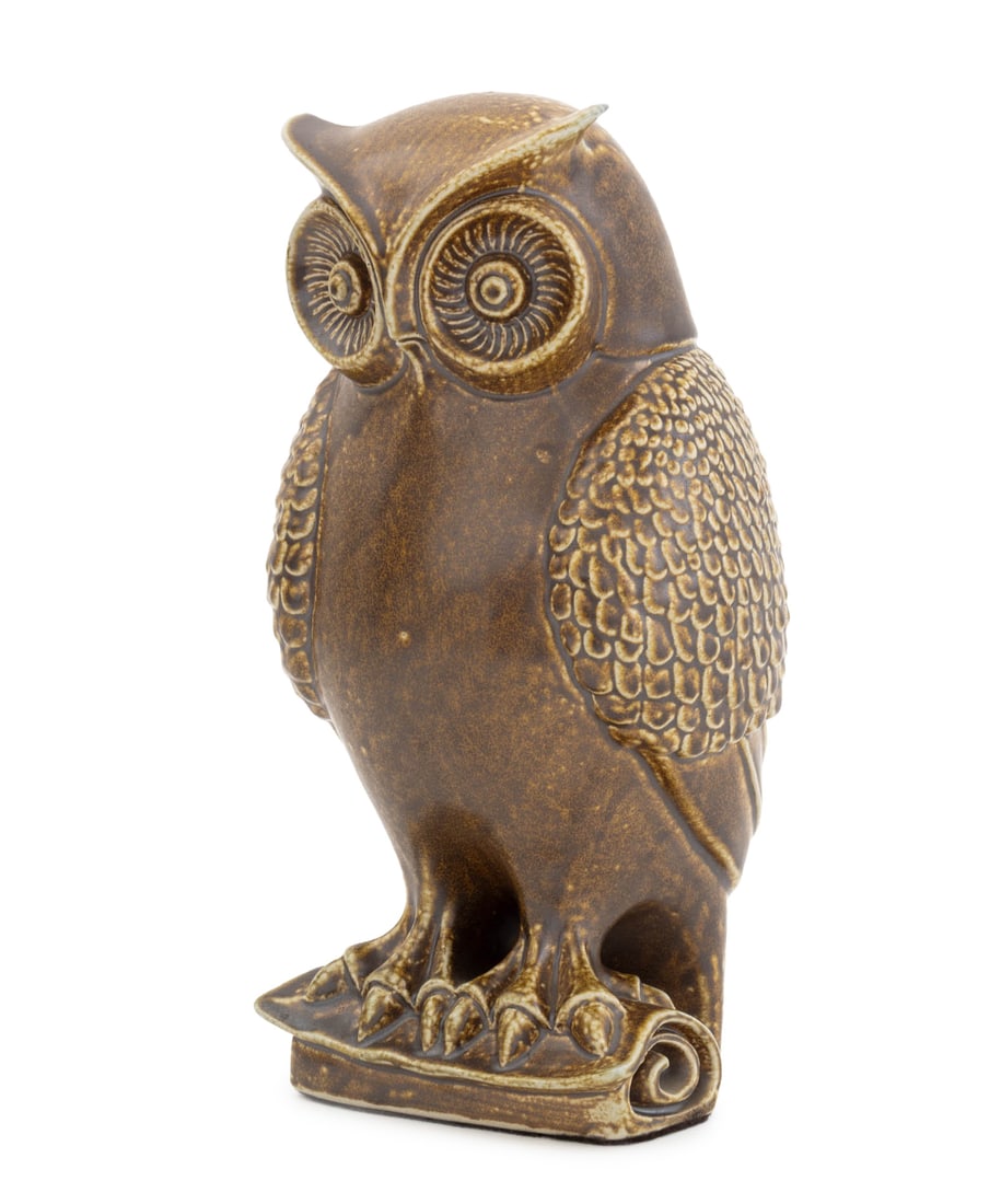 German Salt Glazed Ceramic Owl Sculpture (1 of 10)