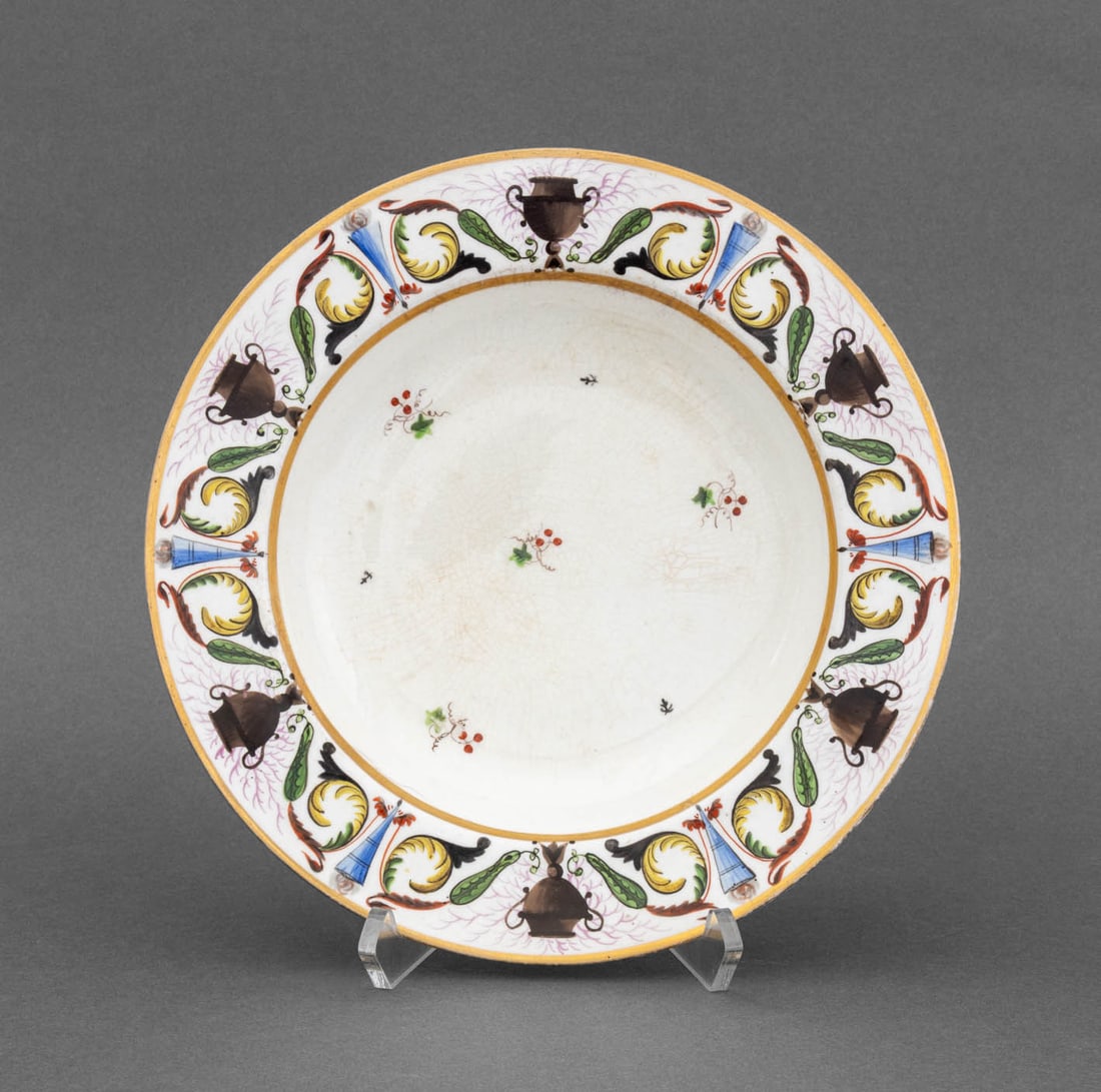 English Urn Motif Ceramic Shallow Bowl (1 of 5)