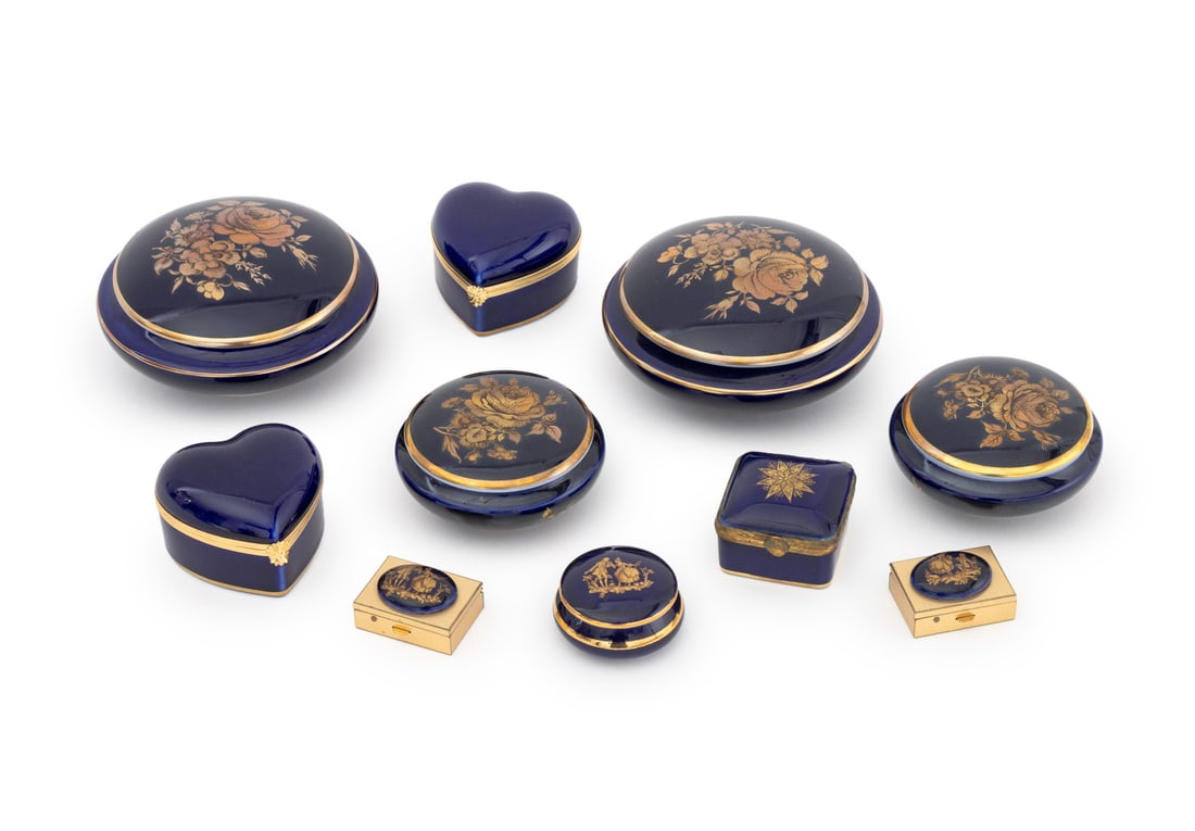 KPM and Limoges Cobalt Blue Porcelain Boxes, 10 (1 of 20)
