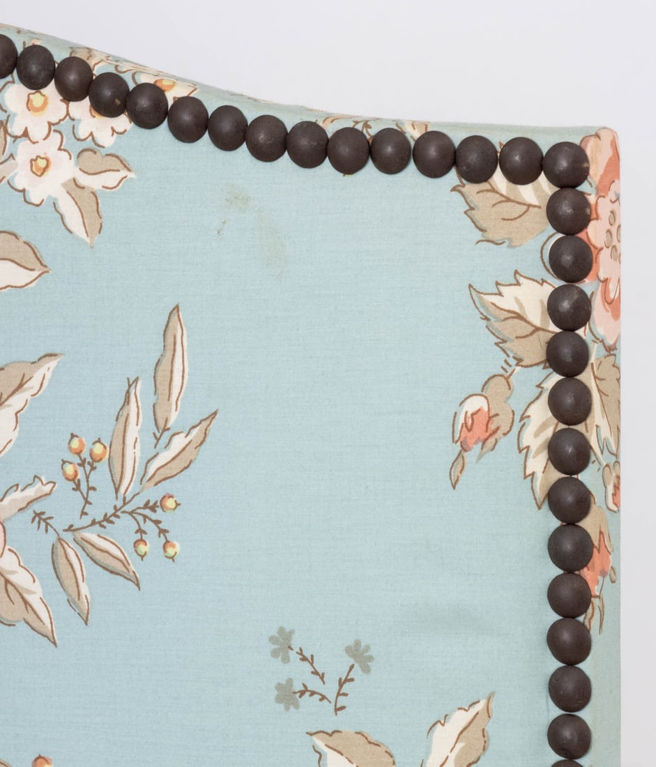 Floral Print Upholstered Three-Panel Floor Screen - 5