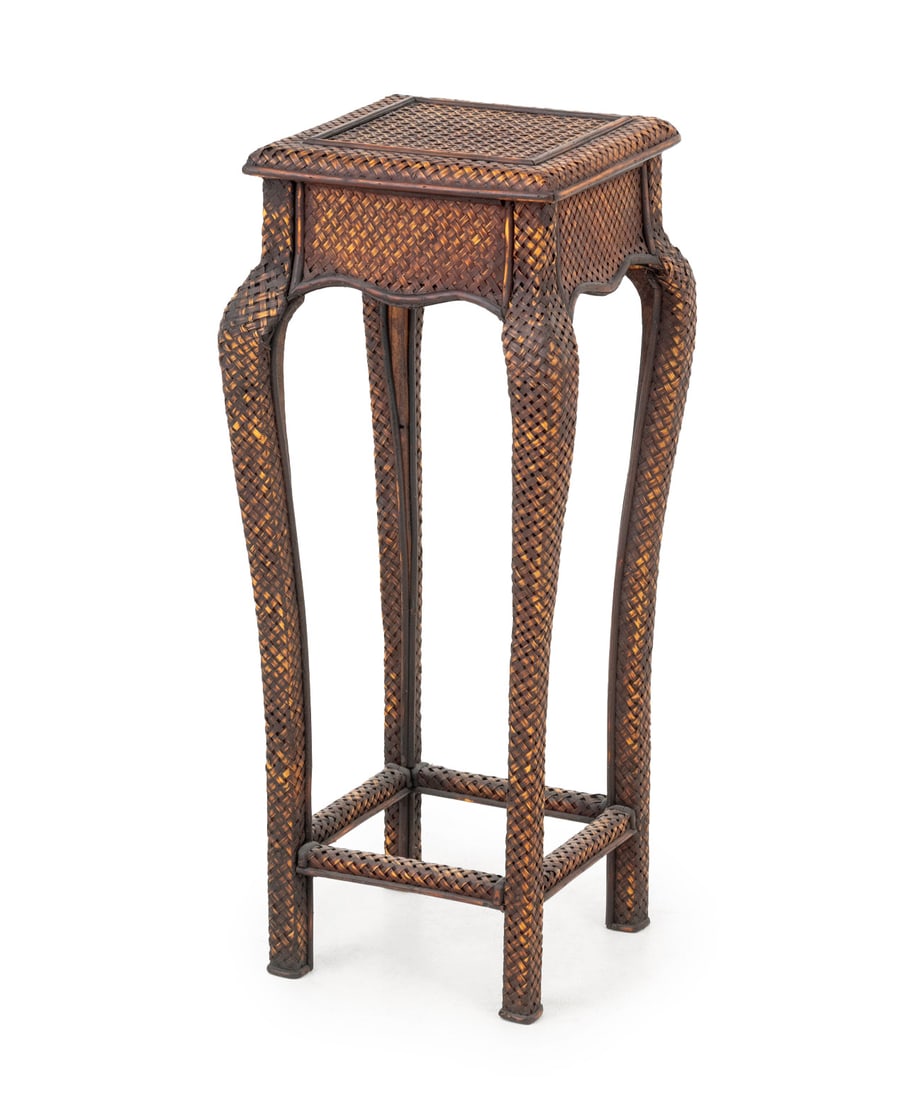 Modern Rattan Faux Bamboo Plant Stand (1 of 7)