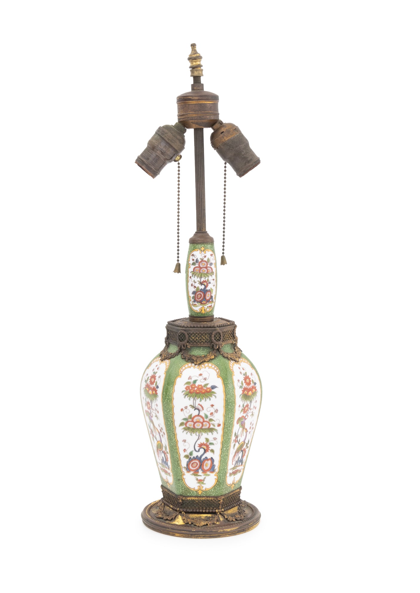 Chinoiserie Green and White Porcelain Table Lamp (1 of 7)