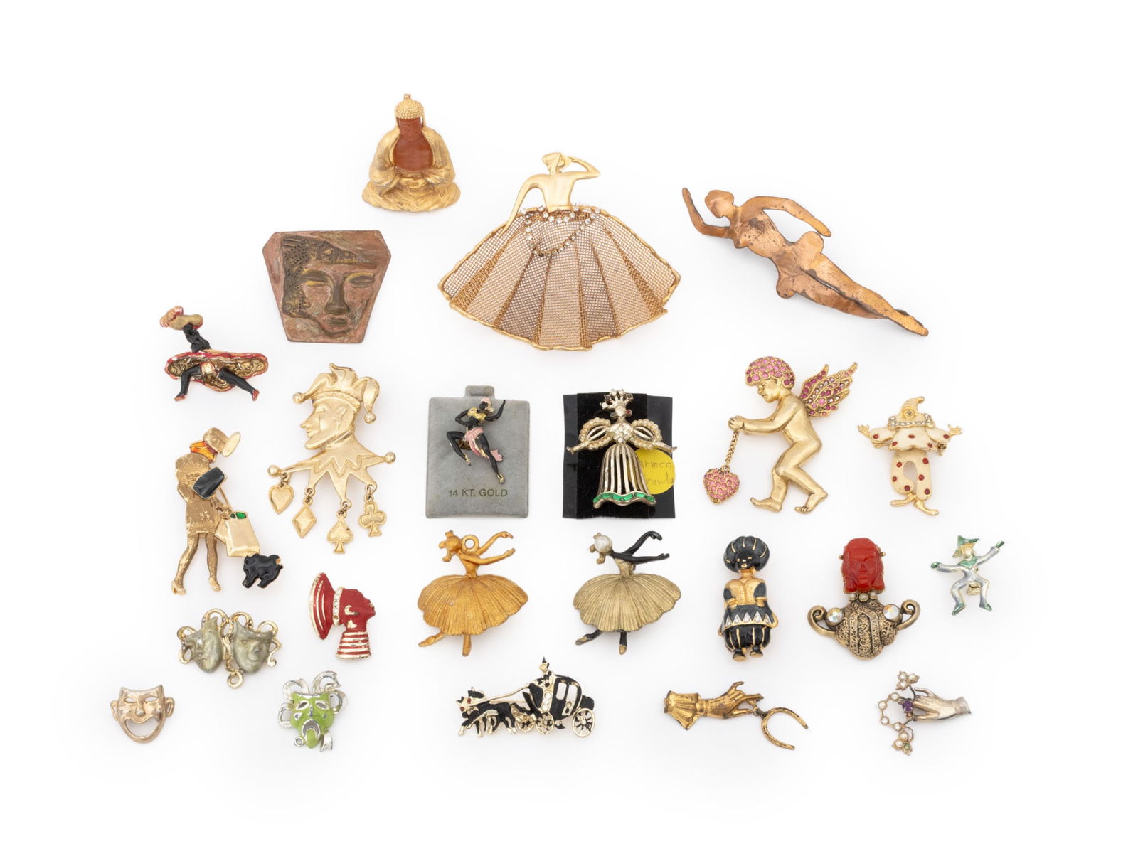Vintage Figural Costume Jewelry Brooches, 23 (1 of 13)